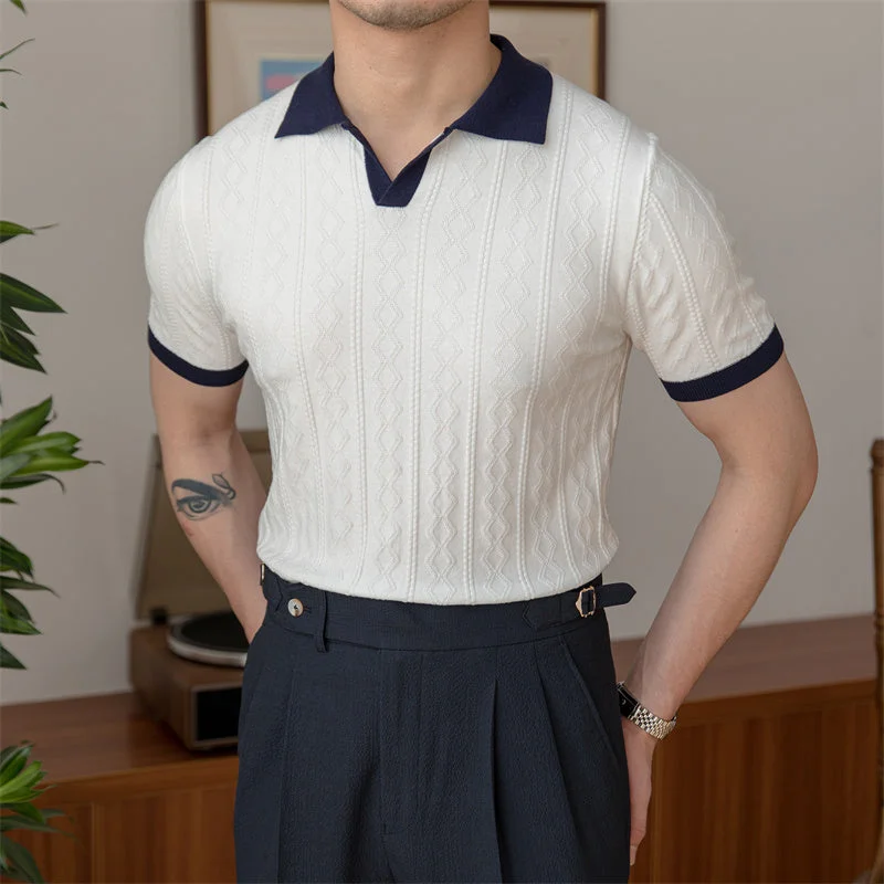 Men’s fashion just got more affordable – shop now! Jacquard Buttonless Knitted Polo Men’s fashion just got more affordable – shop now! Jacquard Buttonless Knitted Polo