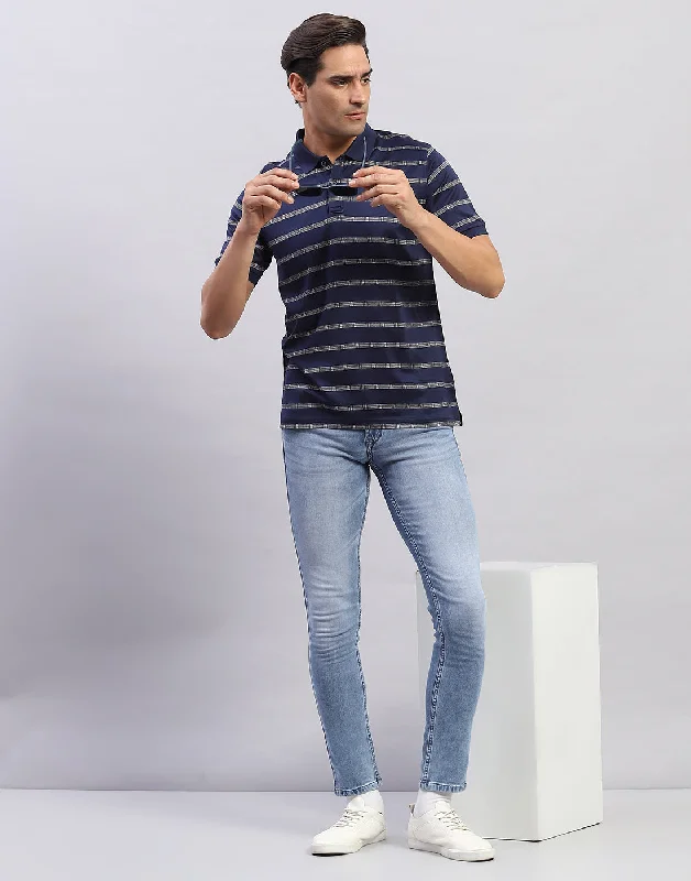 Time to upgrade your wardrobe – shop men’s fashion on sale. Men Navy Blue Self Design Polo Collar Half Sleeve T-Shirt Time to upgrade your wardrobe – shop men’s fashion on sale. Men Navy Blue Self Design Polo Collar Half Sleeve T-Shirt