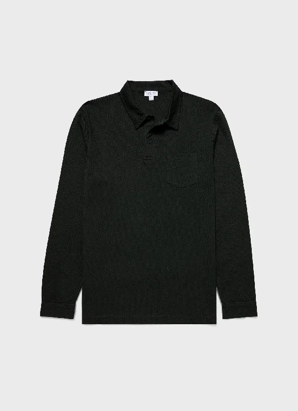 Flash sale on trendy clothing – Limited time offers available online. Men's Long Sleeve Riviera Polo Shirt in Holly Green Flash sale on trendy clothing – Limited time offers available online. Men's Long Sleeve Riviera Polo Shirt in Holly Green