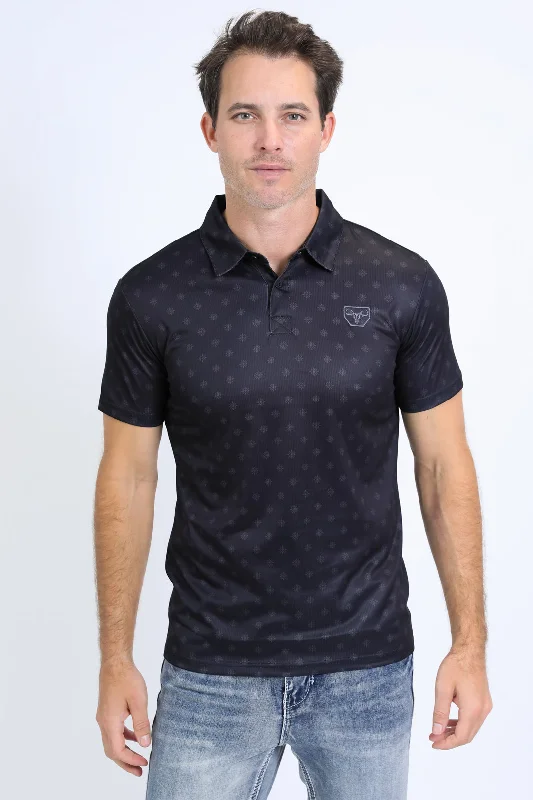 Shop the latest men's clothing trends at a fraction of the price. Mens Performance Fabric Print Black Polo Shop the latest men's clothing trends at a fraction of the price. Mens Performance Fabric Print Black Polo