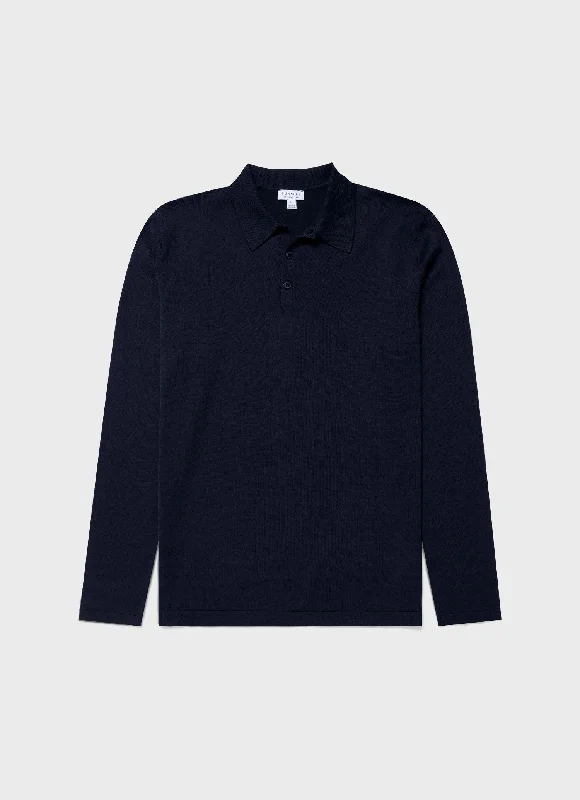 Get 25% off select men’s clothing when you shop online! Men's Sea Island Cotton Long Sleeve Polo Shirt in Light Navy Get 25% off select men’s clothing when you shop online! Men's Sea Island Cotton Long Sleeve Polo Shirt in Light Navy