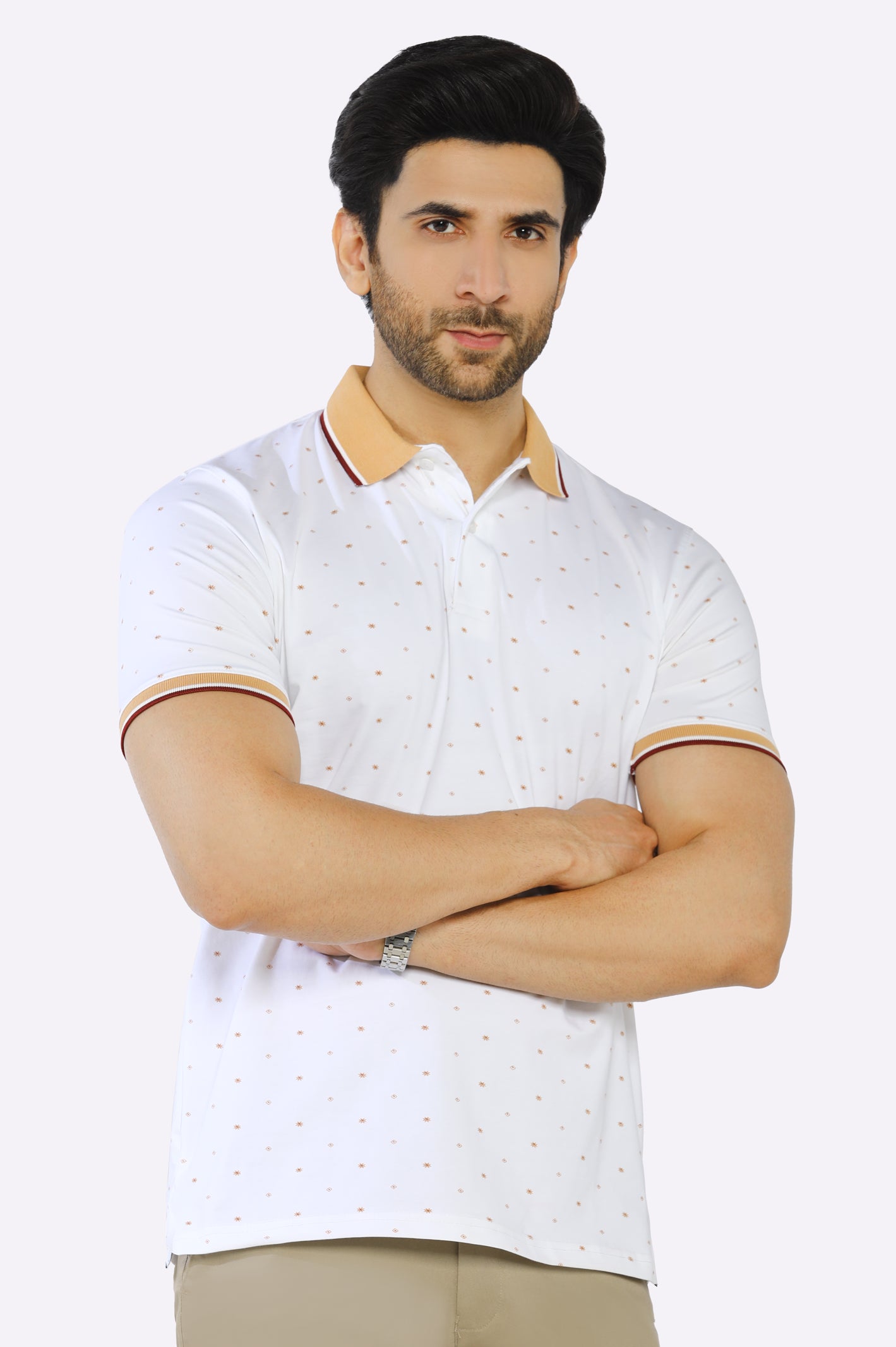 Shop the season’s best styles at discounted prices on men's clothing. White Printed Polo Shop the season’s best styles at discounted prices on men's clothing. White Printed Polo