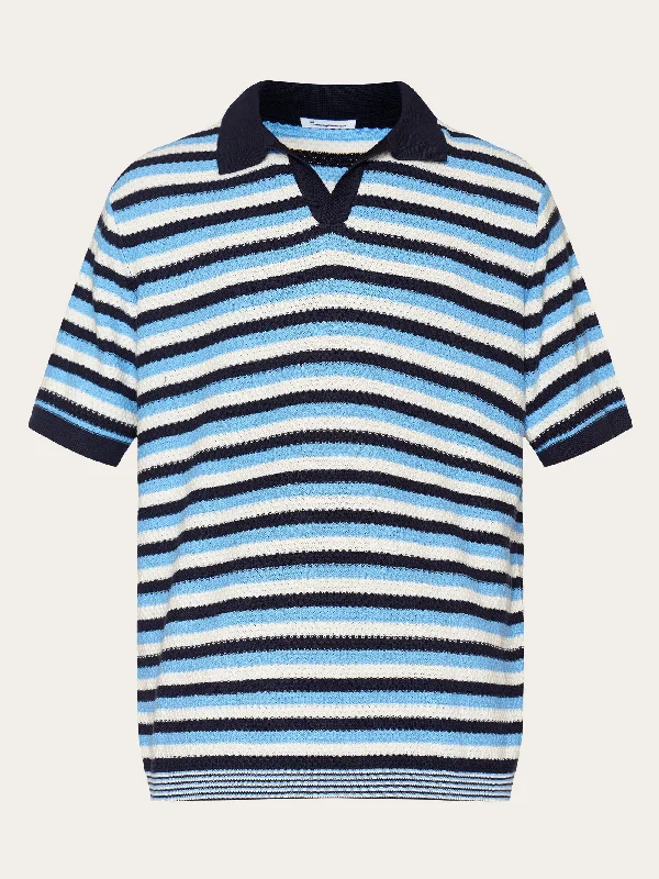 Don’t miss out on men’s fashion sales – shop today and save big! Regular short sleeve striped knitted polo - GOTS/Vegan - Blue stripe Don’t miss out on men’s fashion sales – shop today and save big! Regular short sleeve striped knitted polo - GOTS/Vegan - Blue stripe