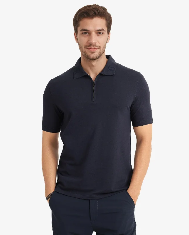 Save up to 70% clothing – Shop now for the best deals. Rare Rabbit Men Thero Navy Cotton Lycra Fabric Short Sleeve Embroidered Collar Zipper Closure Plain Polo T-Shirt Save up to 70% clothing – Shop now for the best deals. Rare Rabbit Men Thero Navy Cotton Lycra Fabric Short Sleeve Embroidered Collar Zipper Closure Plain Polo T-Shirt