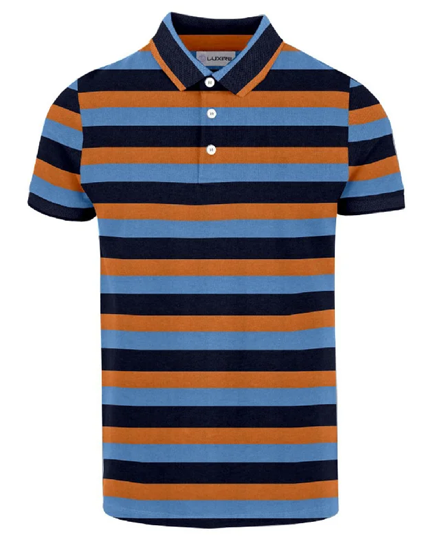 Don’t miss out on men’s fashion sales – shop today and save big!  Navy Orange Blue Stripes T-shirt
