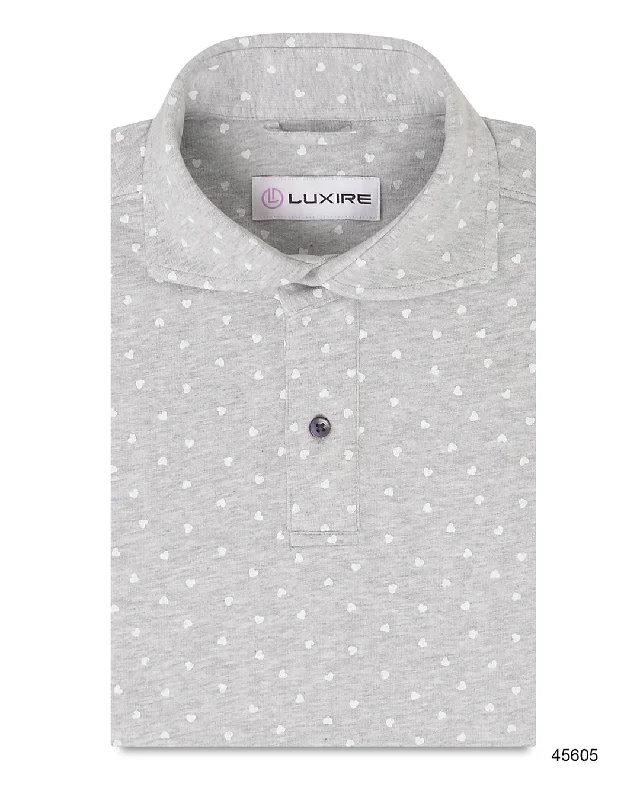 Last chance! Men’s clothing at unbeatable prices.  White Heart Print On Grey T-shirt