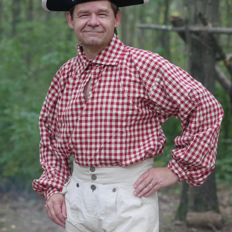 Shop our men's clothing collection for the best prices of the season. 18th Century Workshirt - Red Check Cotton Shop our men's clothing collection for the best prices of the season. 18th Century Workshirt - Red Check Cotton