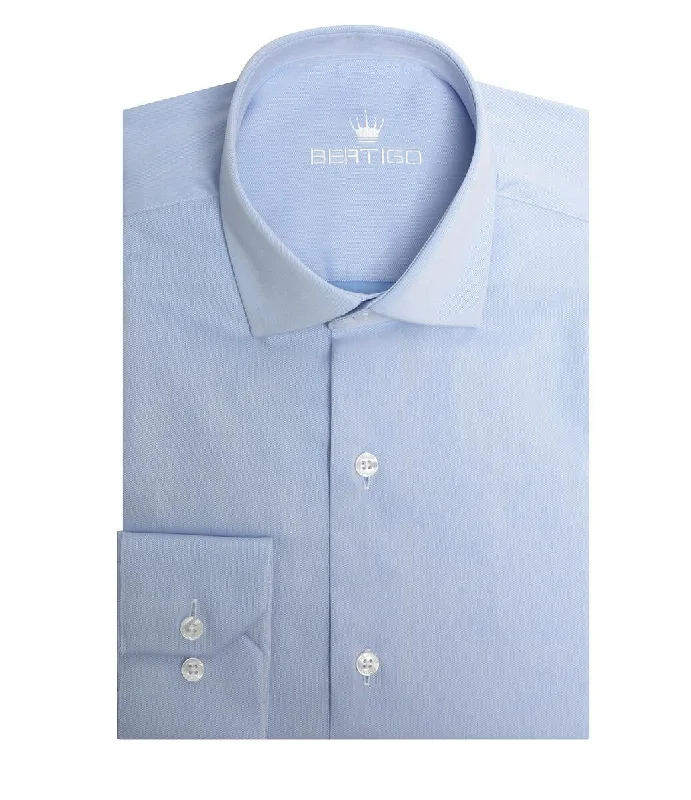 – Shop trendy clothing now.  Bertigo Shirt | Nikky-02 Solid Blue Twill