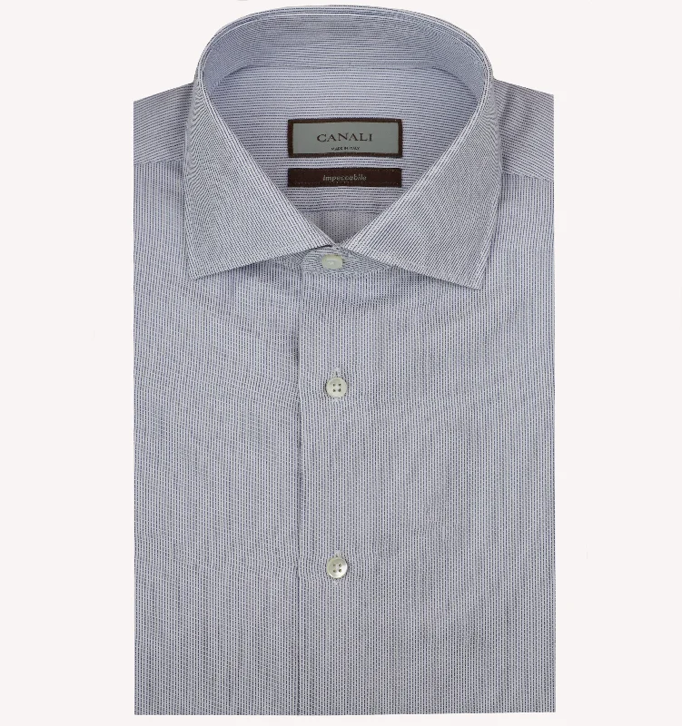 Big discounts on men’s wear – Shop now and save! Canali Dotted Stripe Dress Shirt in Dark Blue Big discounts on men’s wear – Shop now and save! Canali Dotted Stripe Dress Shirt in Dark Blue