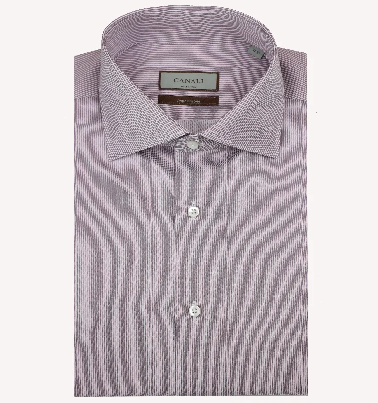 Exclusive discounts on men's fashion – shop today! Canali Hairline Stripe Dress Shirt in Burgundy Exclusive discounts on men's fashion – shop today! Canali Hairline Stripe Dress Shirt in Burgundy
