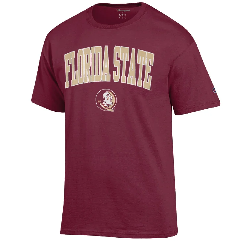 Unbeatable discounts on top-selling apparel – Only available online.  Champion Adult/Unisex Florida State Seminole Logo Short Sleeve T-shirt - Garnet