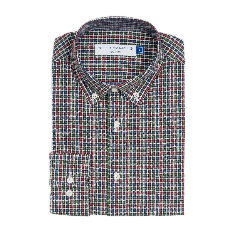 Shop men’s fashion for less – prices slashed on select items.  Everyday Stretch Oxford Standard Fit -  Blue Green Red Check