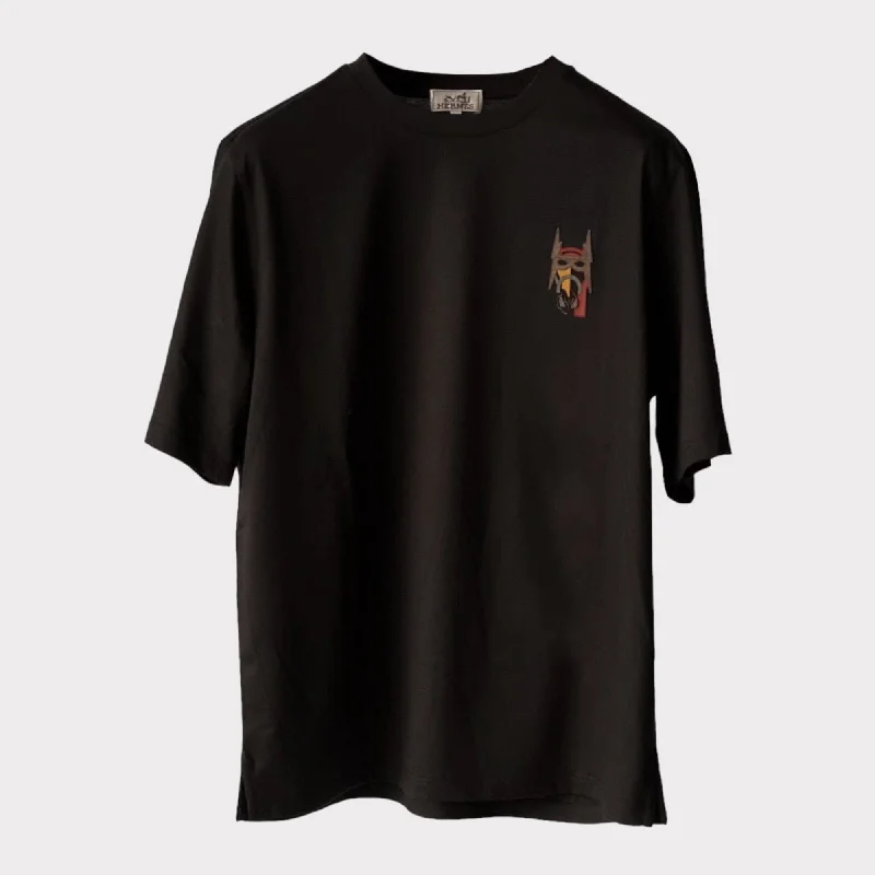 Shop now for affordable fashion – Enjoy free shipping on clothing orders.  Hermes Mini Patch Cuir T-Shirt In Black, Size M