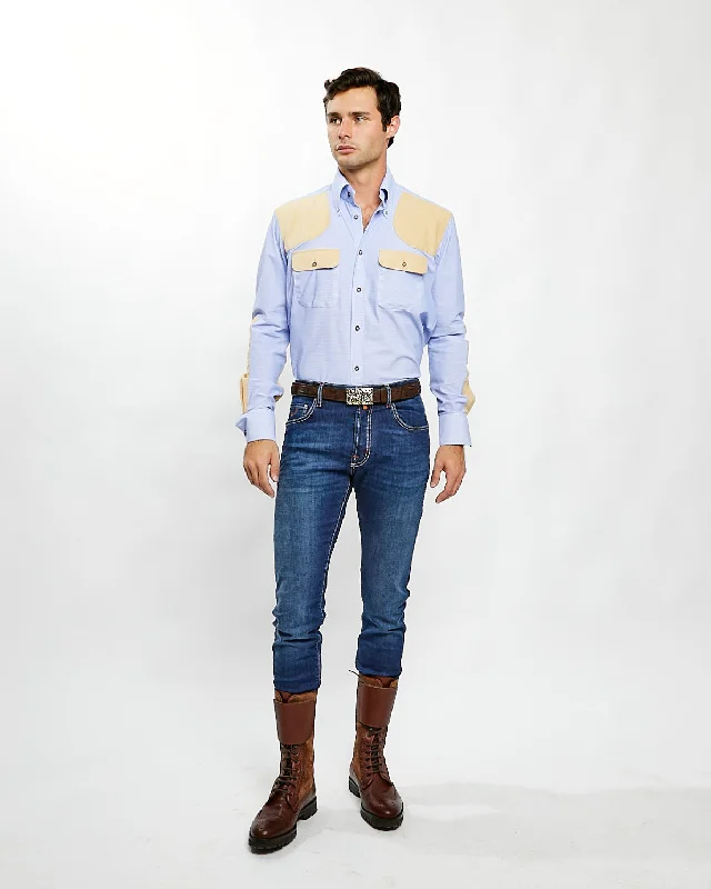 Don’t miss out – Limited-time   JD Performance Field Shirt in Blue with Tan