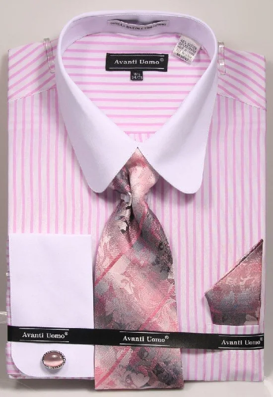 Exclusive online discounts – Shop clothing for every occasion! Men's Pink PinStripe Shirt Set with white Rounded Collar Exclusive online discounts – Shop clothing for every occasion! Men's Pink PinStripe Shirt Set with white Rounded Collar