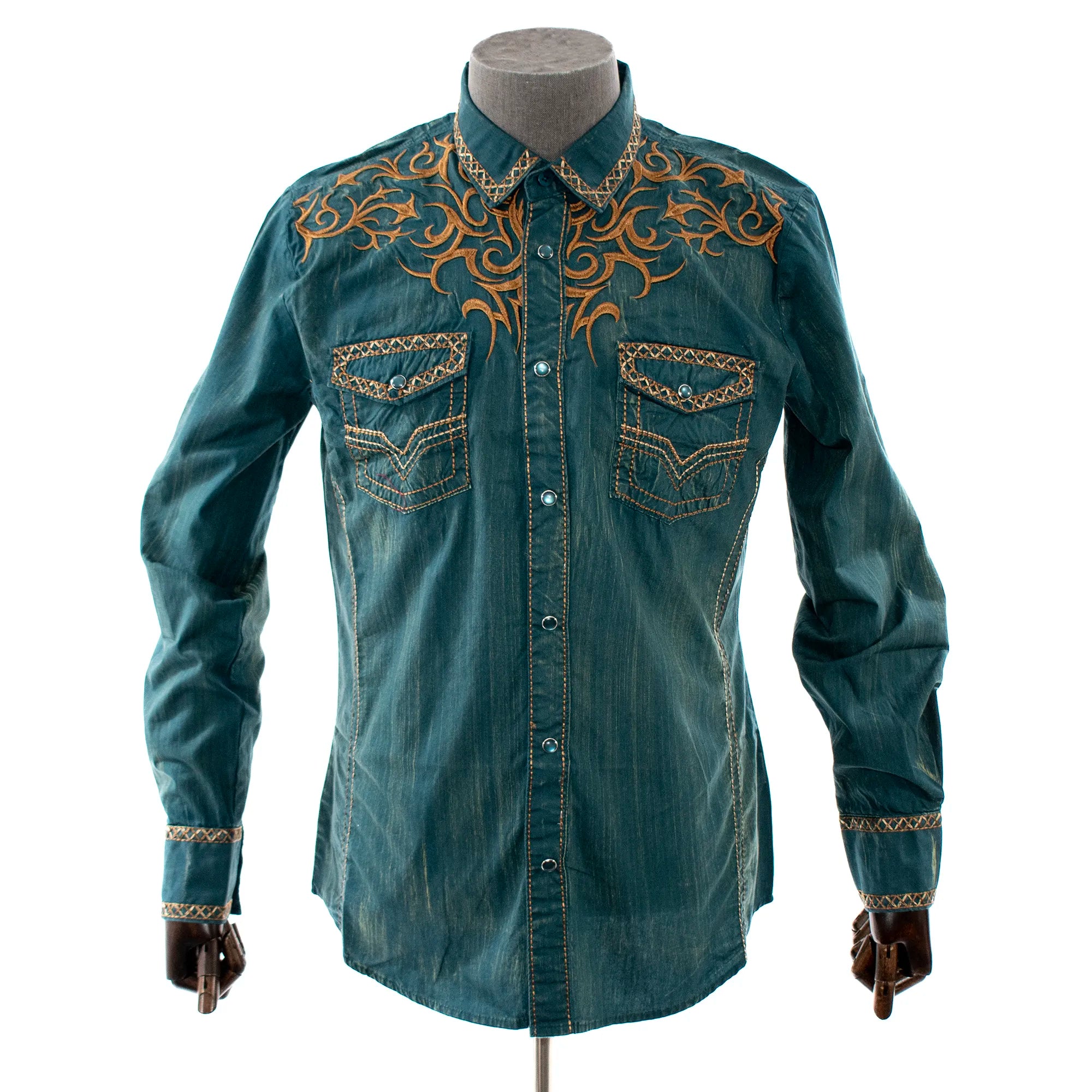 Men’s clothing at unbeatable prices – shop the sale today! Teal Western Embroidered Modern-Fit Shirt Men’s clothing at unbeatable prices – shop the sale today! Teal Western Embroidered Modern-Fit Shirt