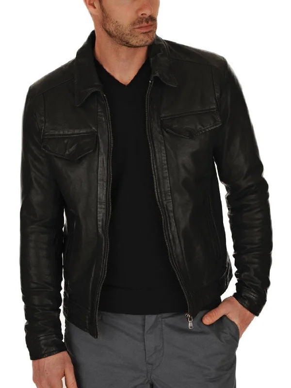 Shop the latest trends in men's clothing at unbeatable prices. Leather Jackets Hub Mens Genuine Lambskin Leather Jacket (Black, Regal Jacket) - 1501085 Shop the latest trends in men's clothing at unbeatable prices. Leather Jackets Hub Mens Genuine Lambskin Leather Jacket (Black, Regal Jacket) - 1501085