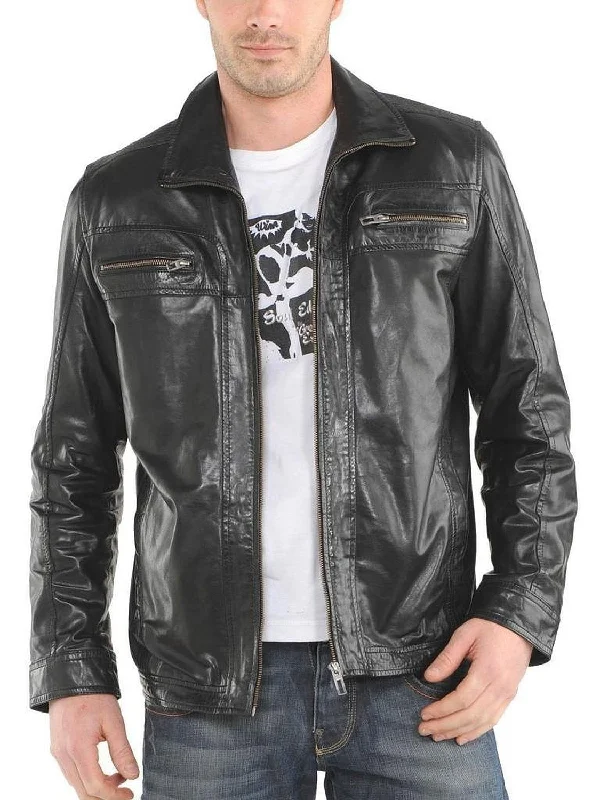 Don’t wait – shop the biggest sale of the season on men’s clothing! Leather Jackets Hub Mens Genuine Lambskin Leather Jacket (Black, Aviator Jacket) - 1501378 Don’t wait – shop the biggest sale of the season on men’s clothing! Leather Jackets Hub Mens Genuine Lambskin Leather Jacket (Black, Aviator Jacket) - 1501378
