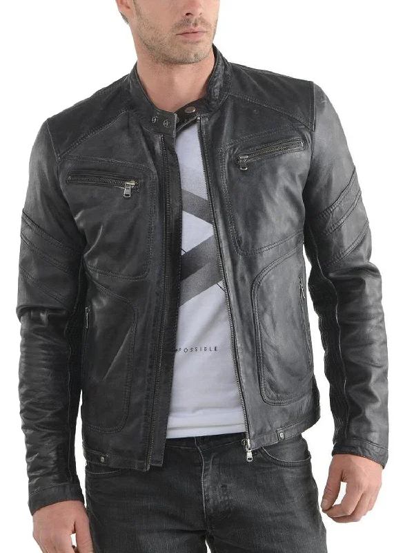 Shop seasonal clothing deals – Big savings on fashion essentials. Leather Jackets Hub Mens Genuine Lambskin Leather Jacket (Black, Racer Jacket) - 1501476 Shop seasonal clothing deals – Big savings on fashion essentials. Leather Jackets Hub Mens Genuine Lambskin Leather Jacket (Black, Racer Jacket) - 1501476
