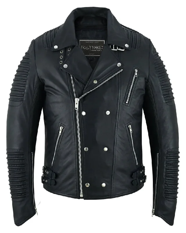 Clearance sale – shop men's clothing at discounted prices! Black Ace Men's Black Fashion Leather Jacket with Ribbed Accents Clearance sale – shop men's clothing at discounted prices! Black Ace Men's Black Fashion Leather Jacket with Ribbed Accents