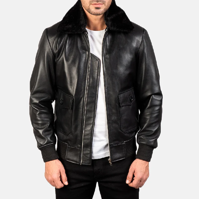 Limited-time promo – up to 70% off on men's essentials. Airin G-1 Black Leather Bomber Jacket Limited-time promo – up to 70% off on men's essentials. Airin G-1 Black Leather Bomber Jacket
