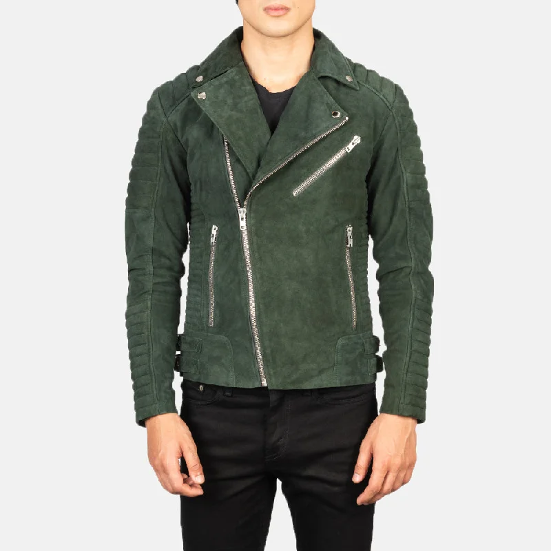 Big discounts on men’s wear – Shop now and save!  Armand Green Suede Biker Jacket