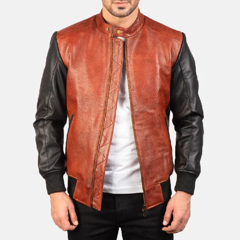 Shop stylish, comfortable men’s clothing at discounted prices. Avan Black & Maroon Leather Bomber Jacket Shop stylish, comfortable men’s clothing at discounted prices. Avan Black & Maroon Leather Bomber Jacket
