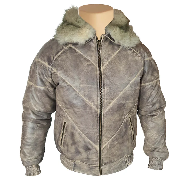Shop now and save up to 40% on men’s wardrobe essentials. Casper's V-Bomber style Puffer Winter Leather Jacket with White Fox fur collar Shop now and save up to 40% on men’s wardrobe essentials. Casper's V-Bomber style Puffer Winter Leather Jacket with White Fox fur collar