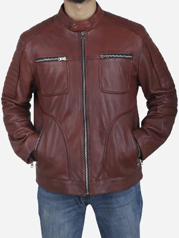Exclusive discounts on all types of clothing – Shop now! Cesar Vintage Men's Maroon Cafe Racer Leather Jacket Exclusive discounts on all types of clothing – Shop now! Cesar Vintage Men's Maroon Cafe Racer Leather Jacket