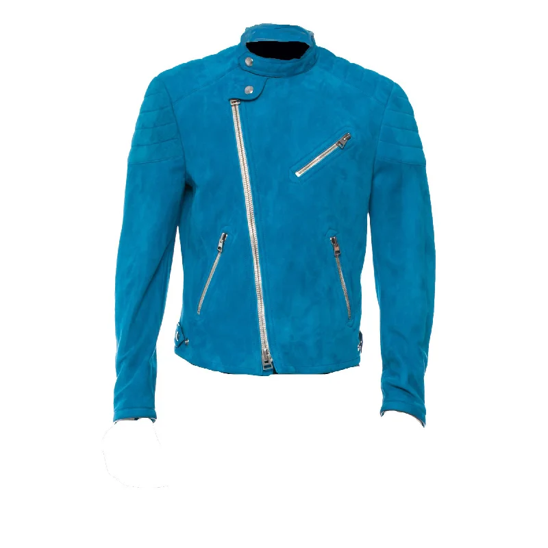Shop trendy clothing at amazing prices – exclusive deals! Sky Blue suede jacket with snap collar Shop trendy clothing at amazing prices – exclusive deals! Sky Blue suede jacket with snap collar