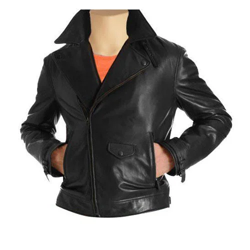 Save on top-selling fashion styles – Big discounts on men’s clothing. Black biker style jacket with notch lapels Save on top-selling fashion styles – Big discounts on men’s clothing. Black biker style jacket with notch lapels