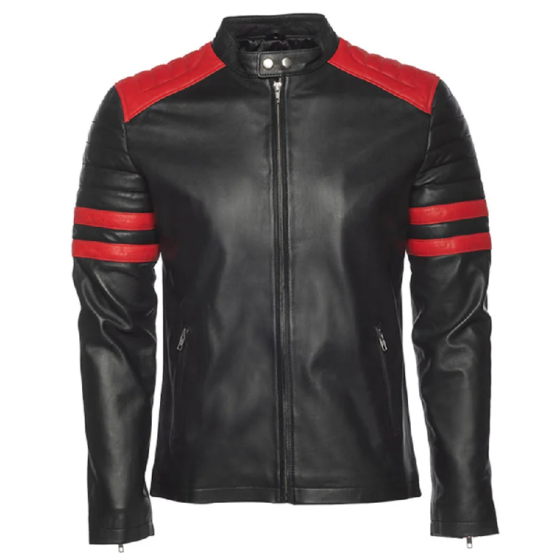 Flash discounts on men’s clothing – Don’t miss out! Black moto style jacket with shoulder and arm patches Flash discounts on men’s clothing – Don’t miss out! Black moto style jacket with shoulder and arm patches