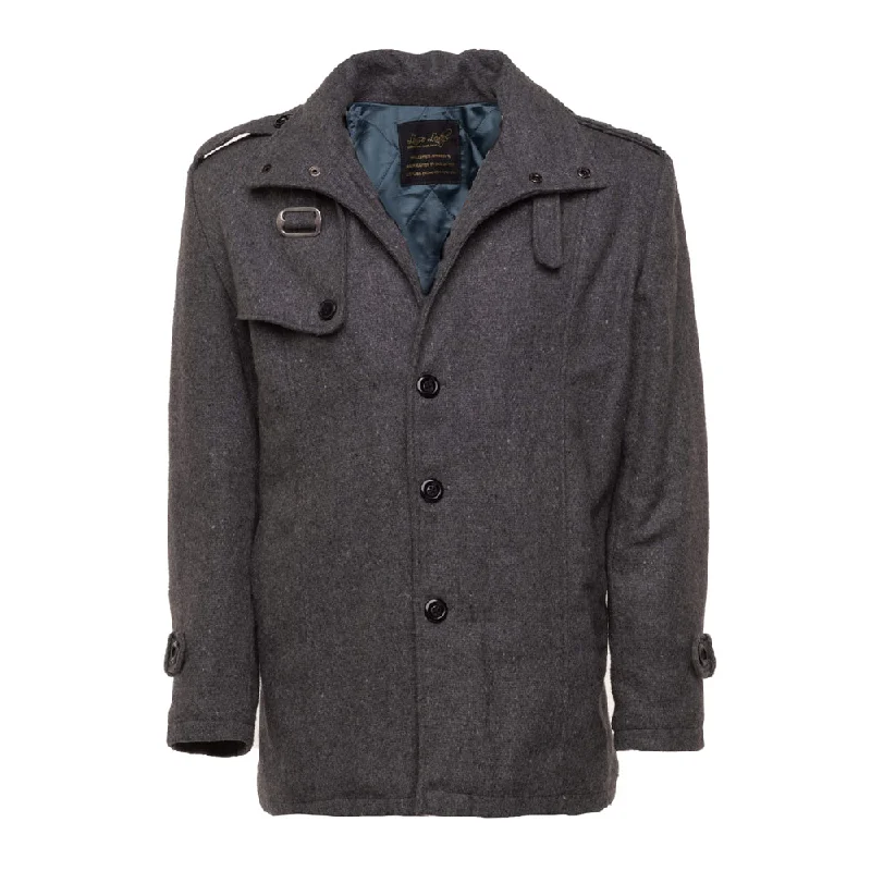Limited-time discounts on clothing you’ll love Deon John's Grey wool coat with epaulettes Limited-time discounts on clothing you’ll love Deon John's Grey wool coat with epaulettes