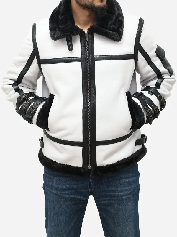 Shop now for fresh styles at discounted prices. Franklin Men's White Leather Aviator B3 Bomber Jacket Shop now for fresh styles at discounted prices. Franklin Men's White Leather Aviator B3 Bomber Jacket