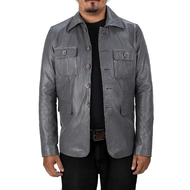 Shop exclusive offers on men’sapparel   Fylia Grey Safari Coat