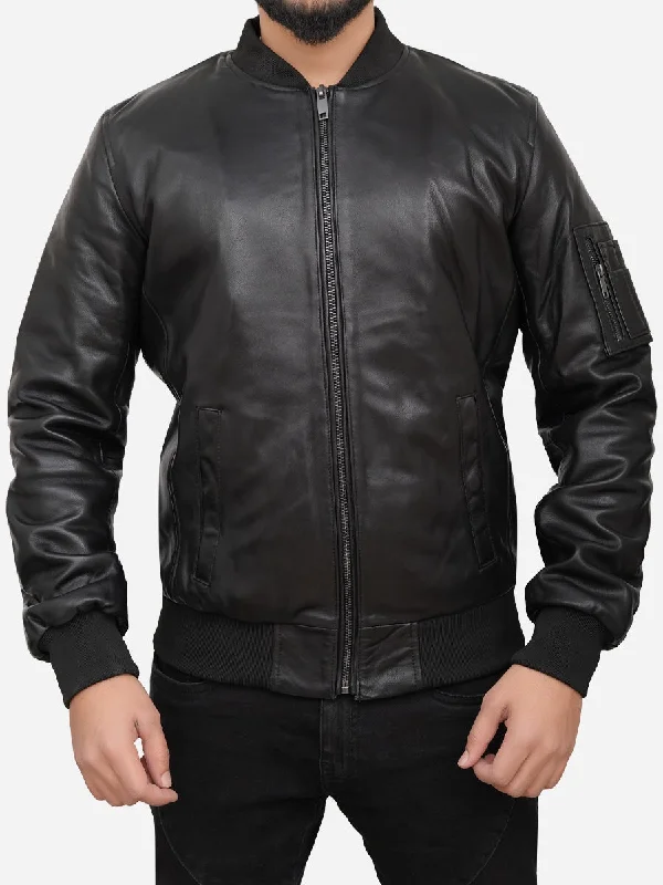 Shop stylish clothing for less – Great deals this week only. Griffin Black Bomber Leather Jacket Shop stylish clothing for less – Great deals this week only. Griffin Black Bomber Leather Jacket
