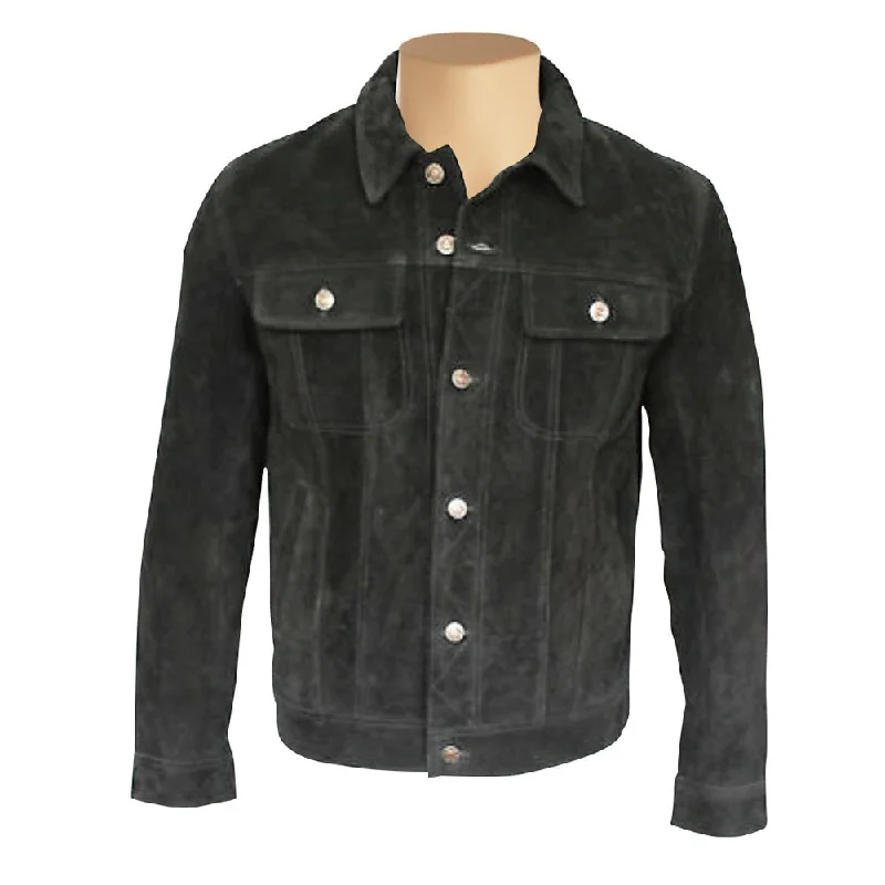 Flash sale: Men’s clothing essentials at irresistible prices! Hart's black suede trucker leather shirt Flash sale: Men’s clothing essentials at irresistible prices! Hart's black suede trucker leather shirt