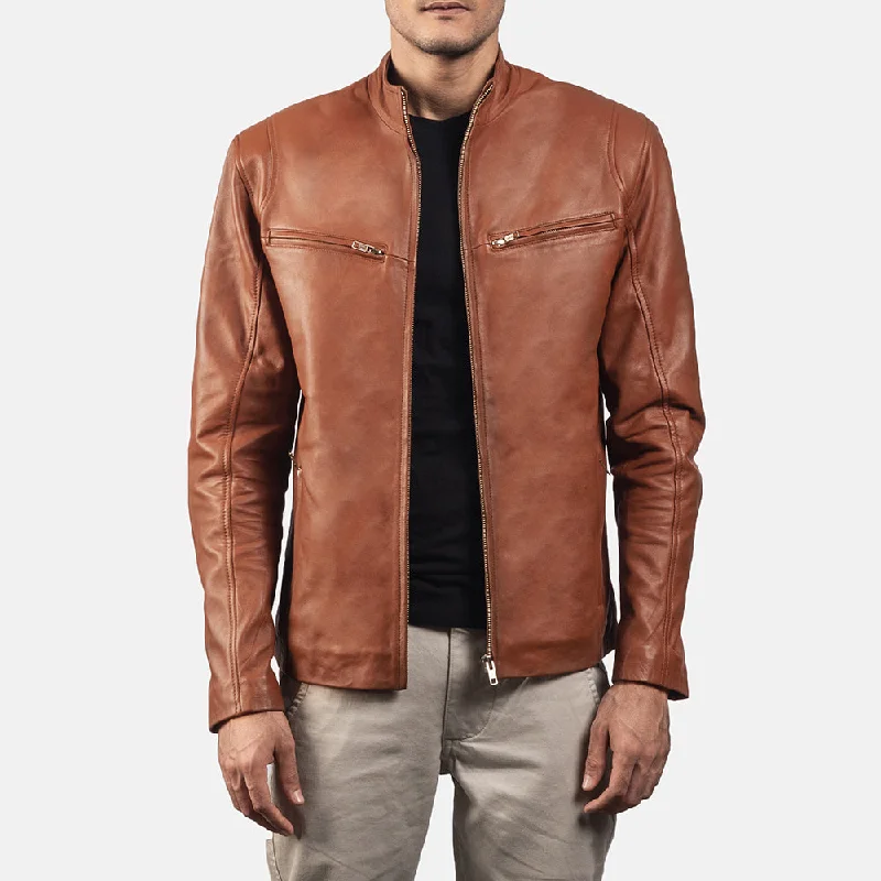 Limited-time promo – up to 70% off on men's essentials. Ionic Tan Brown Leather Biker Jacket Limited-time promo – up to 70% off on men's essentials. Ionic Tan Brown Leather Biker Jacket