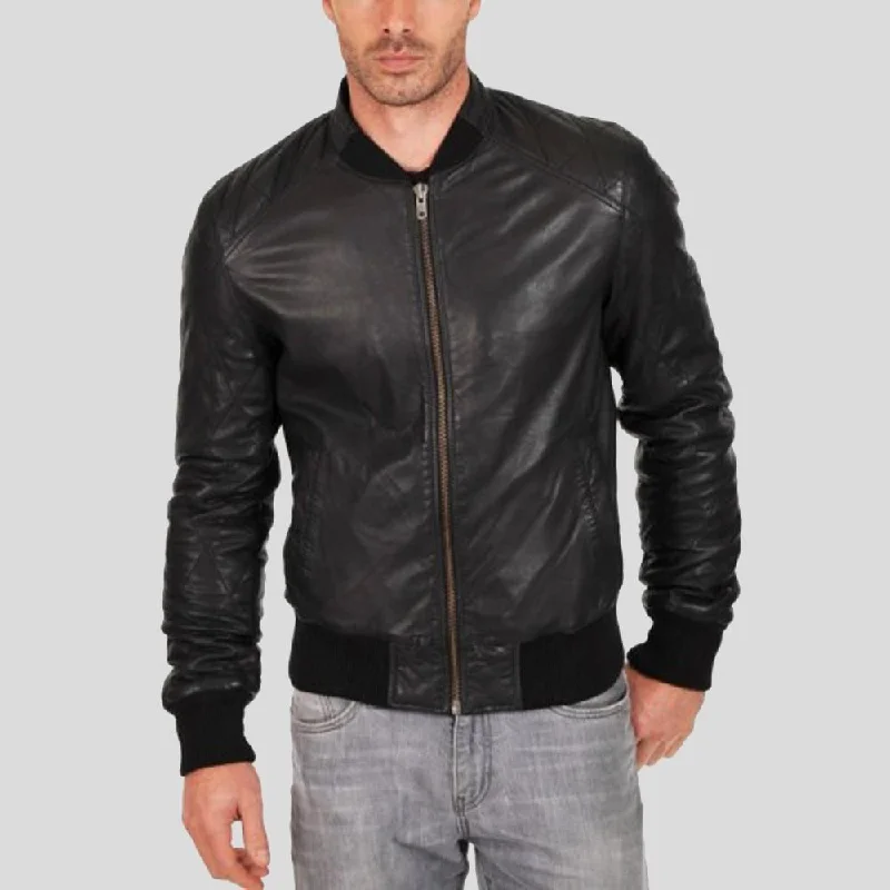Shop the latest men’s styles at unbelievable prices.  Jero Black Bomber Lambskin Leather Jacket