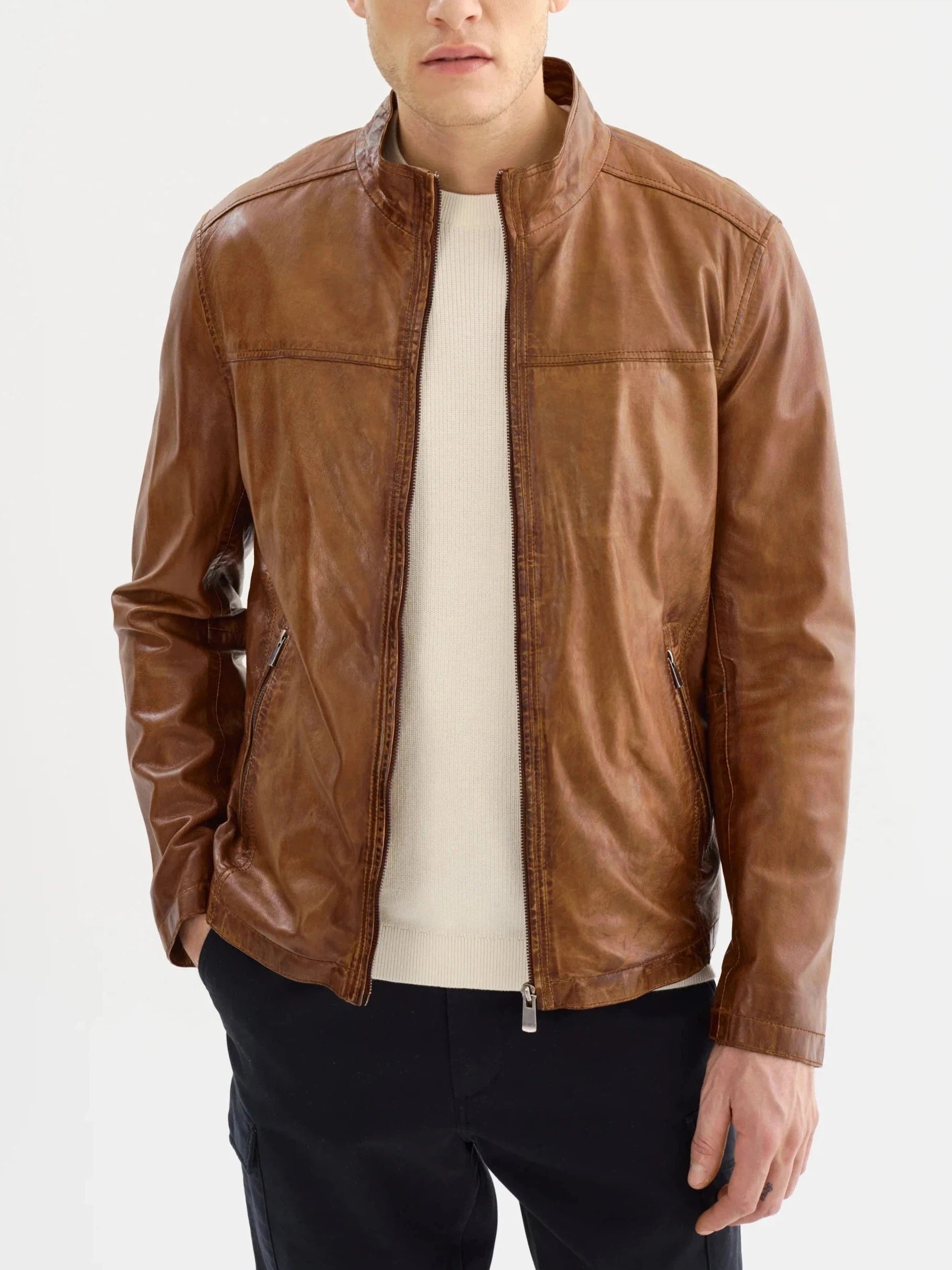 Shop the latest seasonal clothing sale – Big savings on stylish outfits. Lucio Lambskin Leather Jacket- Cognac Shop the latest seasonal clothing sale – Big savings on stylish outfits. Lucio Lambskin Leather Jacket- Cognac