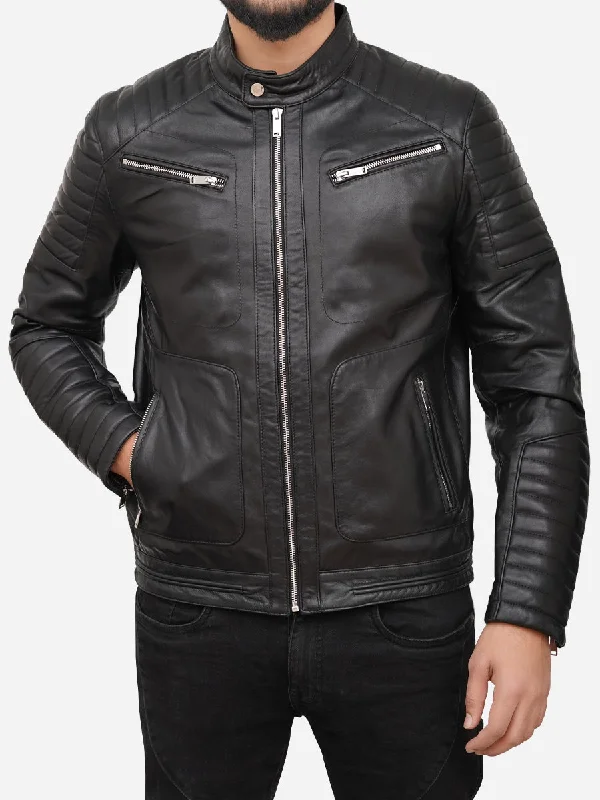 Shop clothing essentials at a fraction of the price – Men Black Quilted Moto Leather Jacket Shop clothing essentials at a fraction of the price – Men Black Quilted Moto Leather Jacket