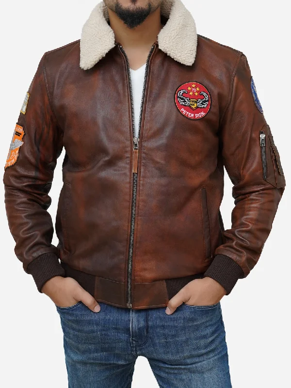 Save on stylish, high-quality clothing for every occasion – Men's Distressed Brown Waxed Flying Fighter Leather Jacket Save on stylish, high-quality clothing for every occasion – Men's Distressed Brown Waxed Flying Fighter Leather Jacket