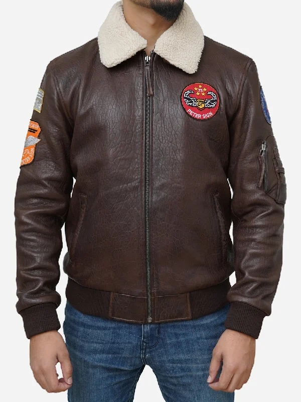 Shop fashion favorites at discounted prices – Limited time offer. Men's Walnut Brown Leather Flight Bomber Jacket Shop fashion favorites at discounted prices – Limited time offer. Men's Walnut Brown Leather Flight Bomber Jacket