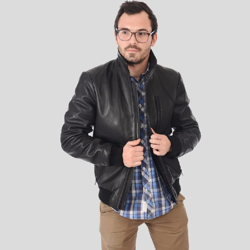 Exclusive online offer: Save 30% on all men's clothing. Reece Black Bomber Leather Jacket Exclusive online offer: Save 30% on all men's clothing. Reece Black Bomber Leather Jacket