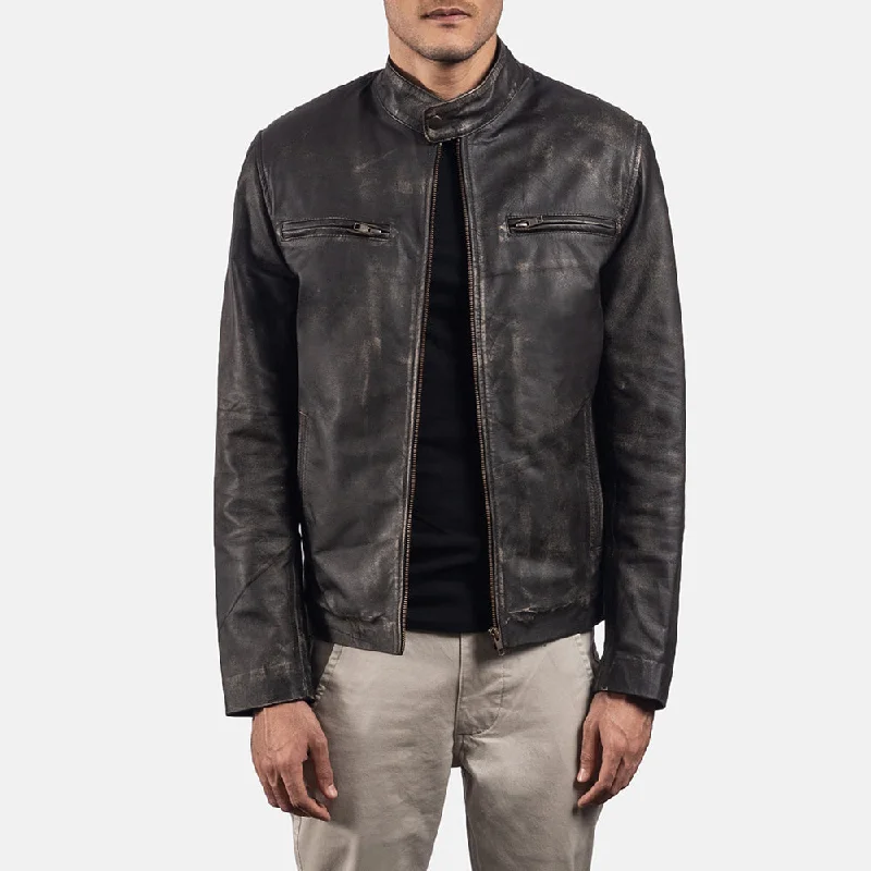 Don’t miss out – Limited-time   Rustic Brown Leather Biker Jacket