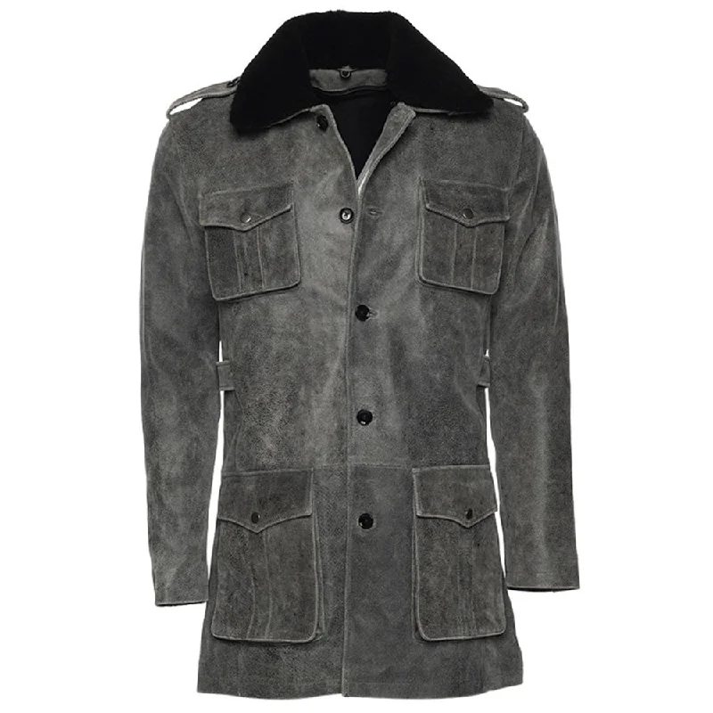 Get the latest trends in men’s clothing – huge savings inside. Ryder vintage grey leather coat with fur collar Get the latest trends in men’s clothing – huge savings inside. Ryder vintage grey leather coat with fur collar