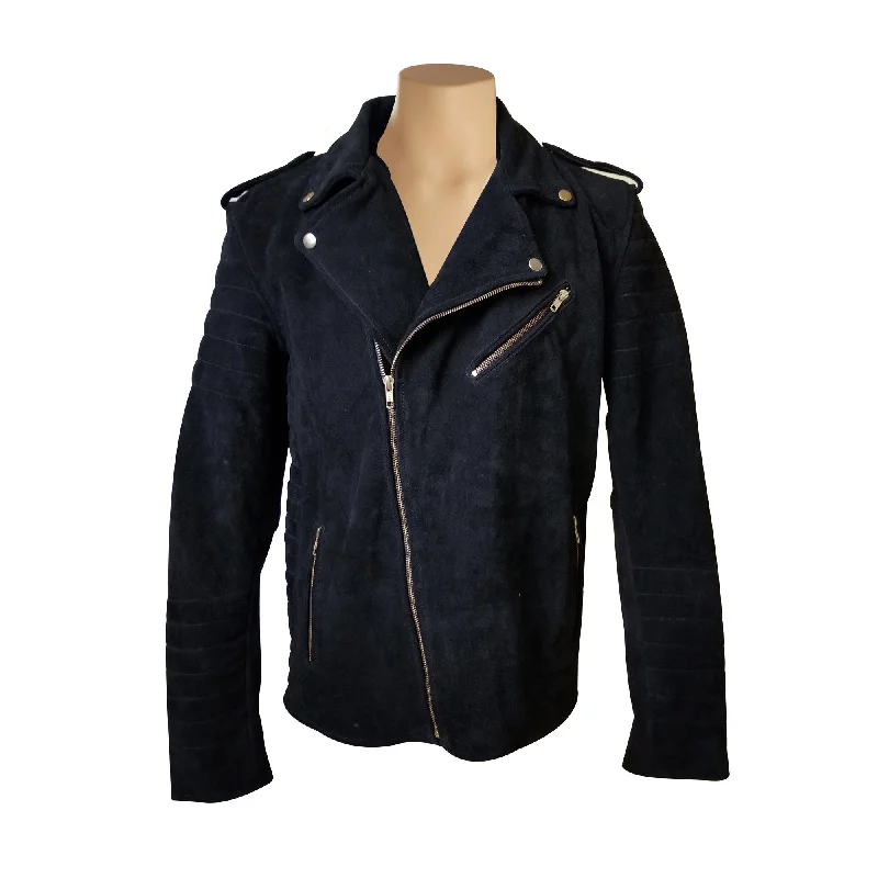 Shop clothing essentials at a fraction of the price – Schmitt's biker style suede leather jacket Shop clothing essentials at a fraction of the price – Schmitt's biker style suede leather jacket