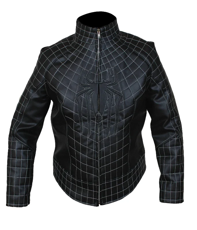 Seasonal sale  Tom Holland Spider-Man No Way Home Black Leather Jacket