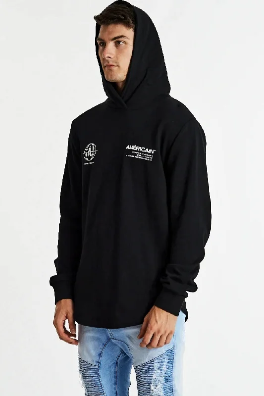 End-of-season clothing sale – Shop now for big savings! AMERICAIN Mens Testeur Dual Curved Hem Hoodie Jet Black End-of-season clothing sale – Shop now for big savings! AMERICAIN Mens Testeur Dual Curved Hem Hoodie Jet Black
