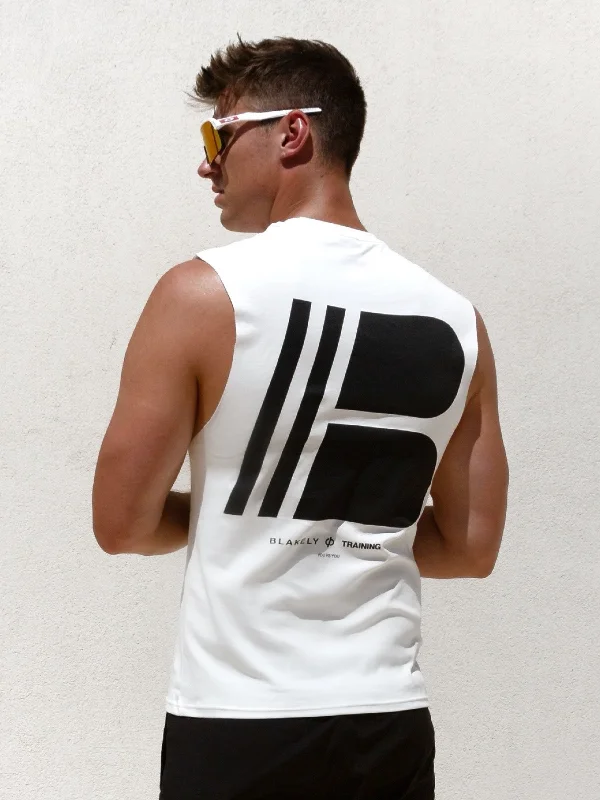 Final clearance: Men’s clothing items up to 70% off!  Apex Sleeveless Tee - White